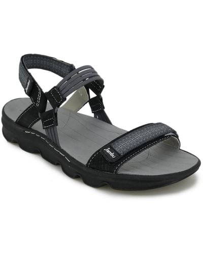 Jambu Comfort Insole Manmade Wedge Sandals - Black