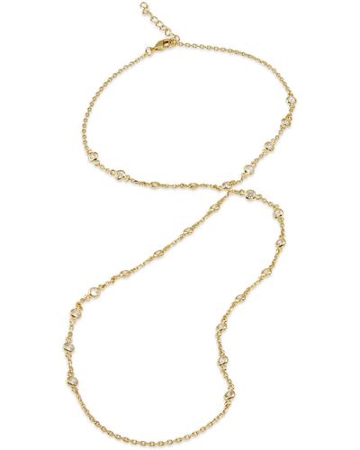 Savvy Cie Jewels Gold Double Toe Anklet - White