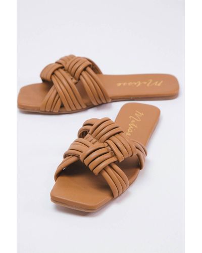 Matisse Samson Strappy Slide Sandal In Tan - Multicolor