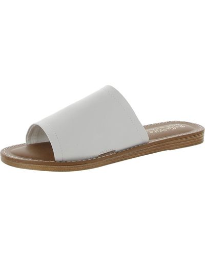 Bella Vita Rositaly Suede Flat Slide Sandals - White