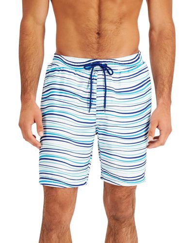 Club Room Striped Beachwear Swim Trunks - Blue