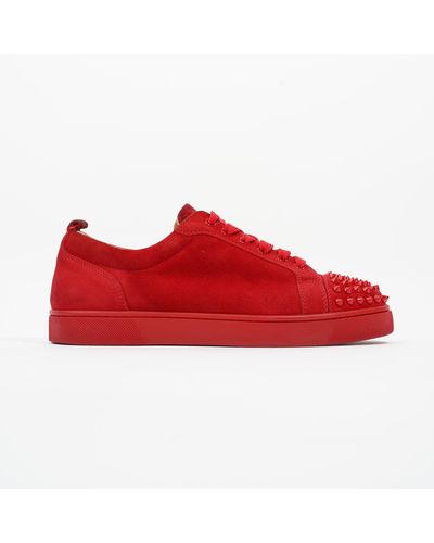 Christian Louboutin Louis Junior Spikes Suede - Red