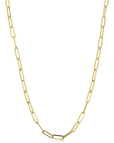 Fremada 14k Yellow 3mm Polished Paperclip Chain Necklace (18 Inch) - Metallic