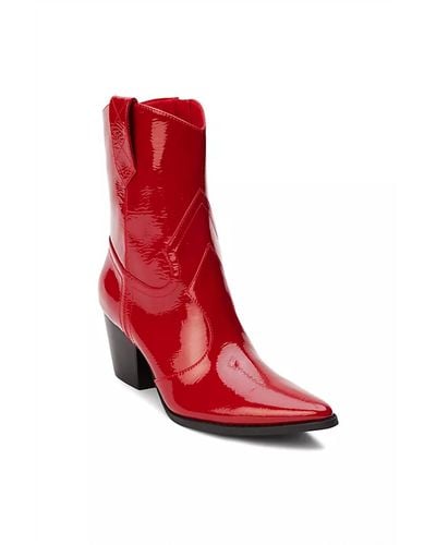 Matisse Bambi Patent Boots - Red