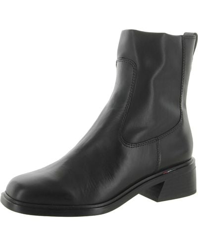 Franco Sarto Gracelyn Leather Square Toe Ankle Boots - Black
