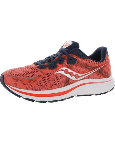 Saucony Omni 20 Fitness Lace Up Running Shoes - Red