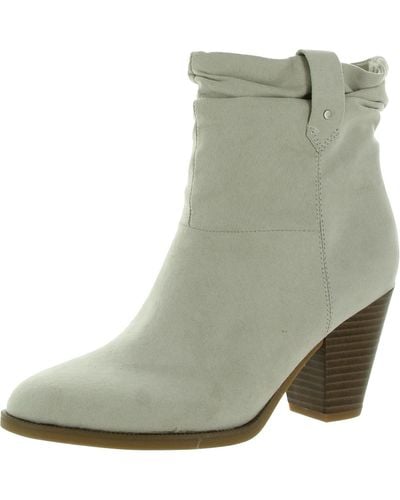 Dr. Scholls Kall Me Faux Suede Ruched Ankle Boots - Green