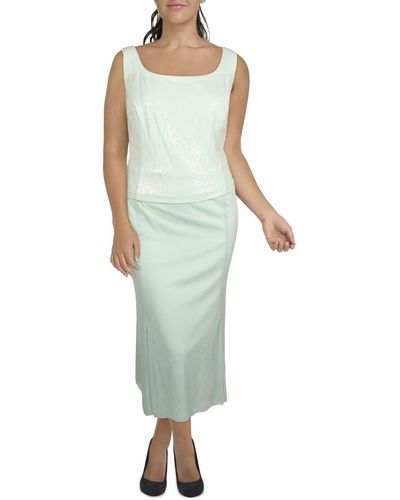 Alex Evenings Plus Knit Sleeveless Cocktail And Party Dress - Green