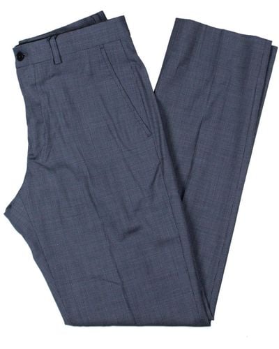 Armani Exchange Slim Fit Flat Front Dress Pants - Blue