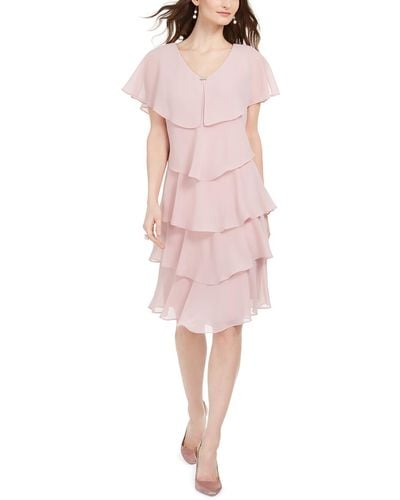 SLNY Embellished Midi Cocktail And Party Dress - Pink