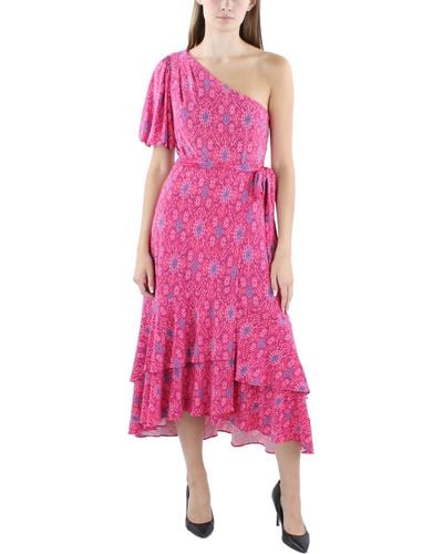 Lauren by Ralph Lauren Printed Tea Length Wrap Dress - Pink