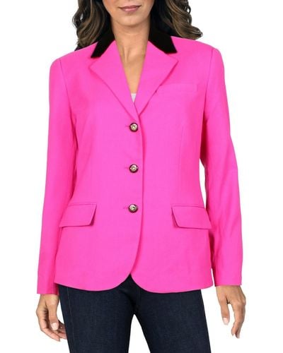 Lauren by Ralph Lauren Wool Velvet Suit Jacket - Pink