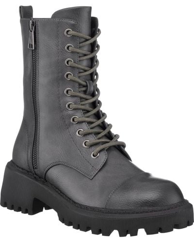 Gc Shoes Mckay Faux Leather Pull On Combat & Lace-up Boots - Black