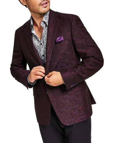 Alfani Velvet Slim Fit Two-button Blazer - Purple