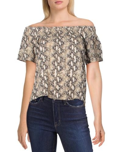 Generation Love Cassidy Cotton Printed Casual Top - Gray