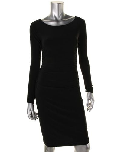 Kamalikulture Matte Jersey Shirred Wear To Work Dress - Black