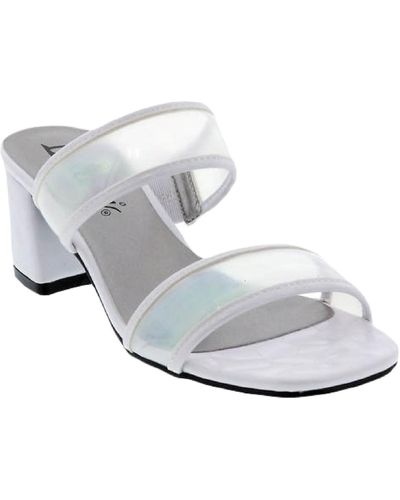 Bellini Fizzle Faux Leather Slip On Heel Sandals - White