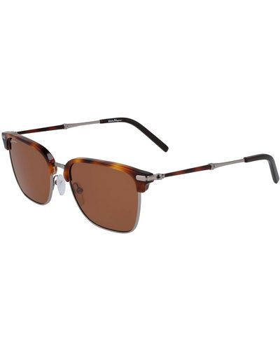 Ferragamo Sf 227s 085 Clubmaster Sunglasses - Black