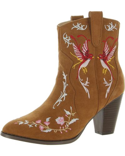 Penny Loves Kenny Sha Pull On Pointed Toe Cowboy - Brown