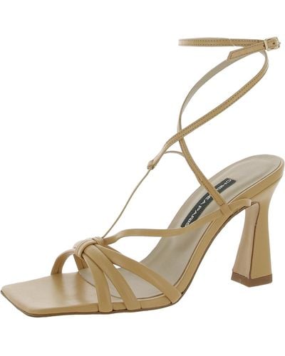 Chelsea Paris Remy Leather Ankle Strap Heels - Natural