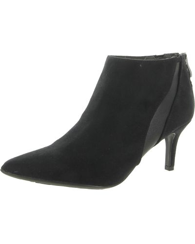 LifeStride Sparrow Faux Suede Pointed Toe Ankle Boots - Black