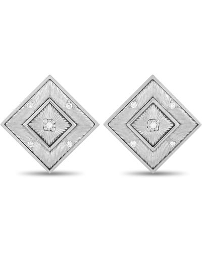 Buccellati Prestigio 18k White Gold 0.16 Ct Diamond Earrings - Gray