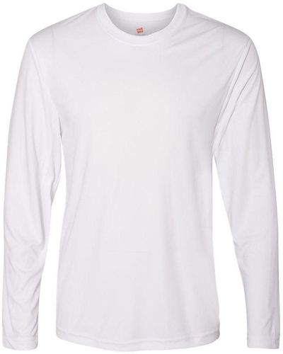 Hanes Cool Dri Long Sleeve Performance T-shirt - White