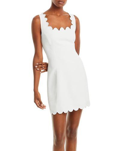 Aqua Party Mini Fit & Flare Dress - White