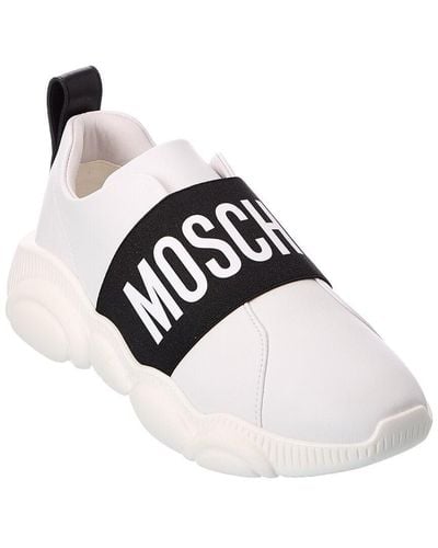 Moschino Logo Leather Sneaker - White