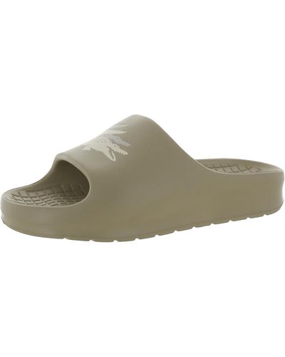 Lacoste Serve Slide 2 Cushioned Footbed Man Made Slide Sandals - Brown