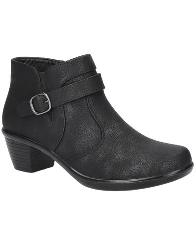 Easy Street Faux Leather Ankle Booties - Black