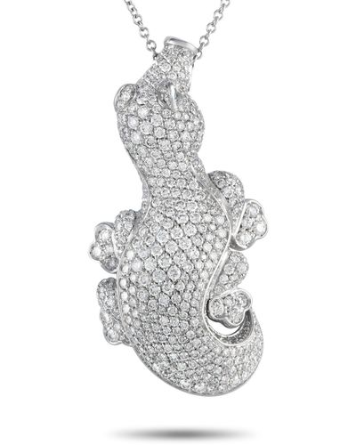 Pasquale Bruni 18k White Gold 7.14ct Diamond Crocodile Necklace Pb01-102023 - Gray