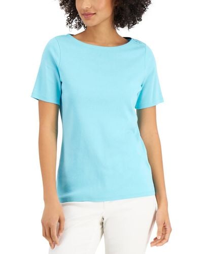 Charter Club Supima Cotton Short Sleeves T-shirt - Blue