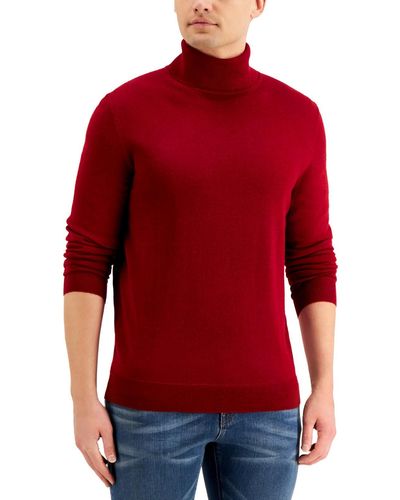 Club Room Pullover Office Turtleneck Sweater - Red