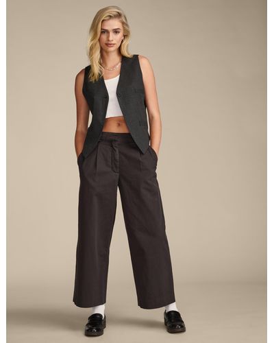 Lucky Brand Pleated Wide Leg Crop Pant - Natural