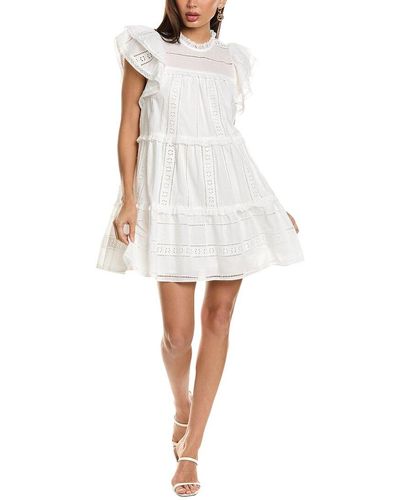 Stellah Voile Ruffle Mini Dress - White