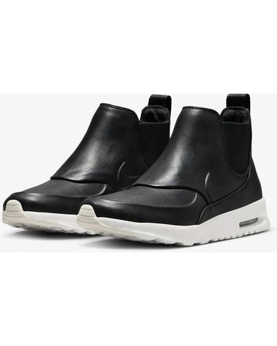 Nike Air Max Thea Mid 859550-001 /sail Leather Chelsea Boots Lex304 - Black