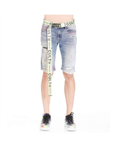 Cult Of Individuality Belted Rocker Shorts - Blue