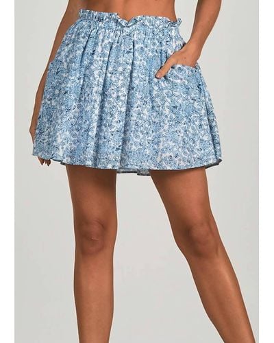 Elan Evelyn Denim Mini Skirt - Blue