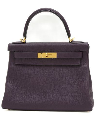 Hermès Kelly 28 Leather Handbag (pre-owned) - Purple