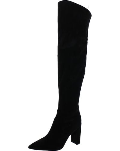 Nine West Daser 2 Wide Calf Faux Suede Over-the-knee Boots - Black