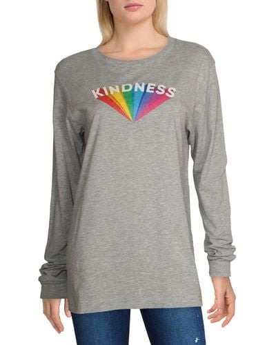 Girl Dangerous Kindness Cotton Graphic T-shirt - Gray