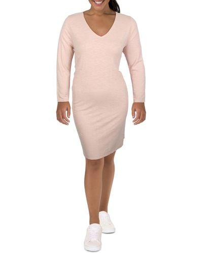 Eileen Fisher Slub V-neck T-shirt Dress - Pink