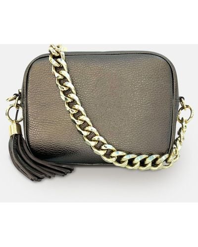 Apatchy London Leather Crossbody Bag - Gray
