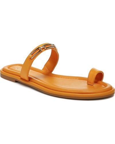 Franco Sarto Jade Faux Leather Slip On Pool Slides - Orange