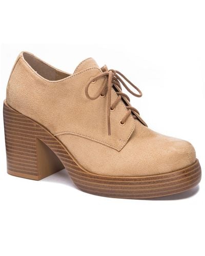 Dirty Laundry Gatsby Faux Suede Block Heel Casual And Fashion Sneakers - Brown
