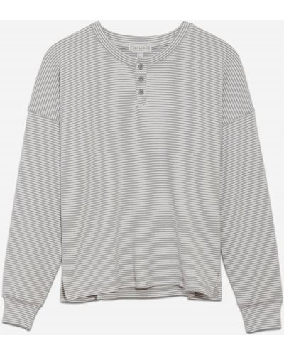 Pj Salvage Mini-stripe Long Sleeve Top - Gray