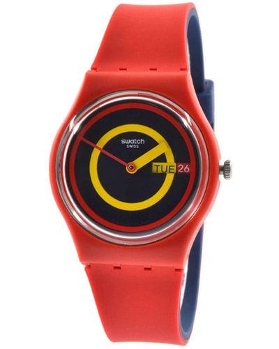Swatch The January Blue Dial Watch - Red