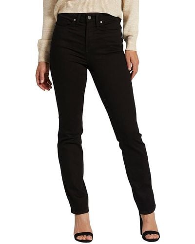 Silver Jeans Co. High Rise Infinite Fit Straight Leg Jeans - Black