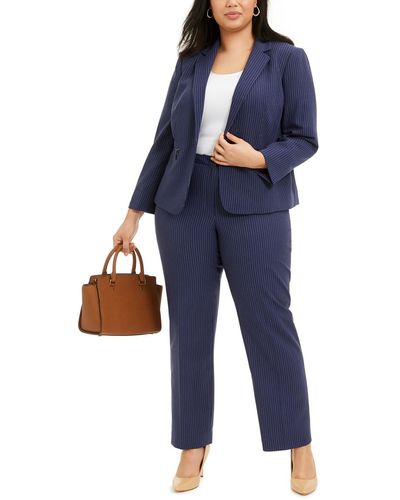 Le Suit Plus 2pc Professional Pant Suit - Blue